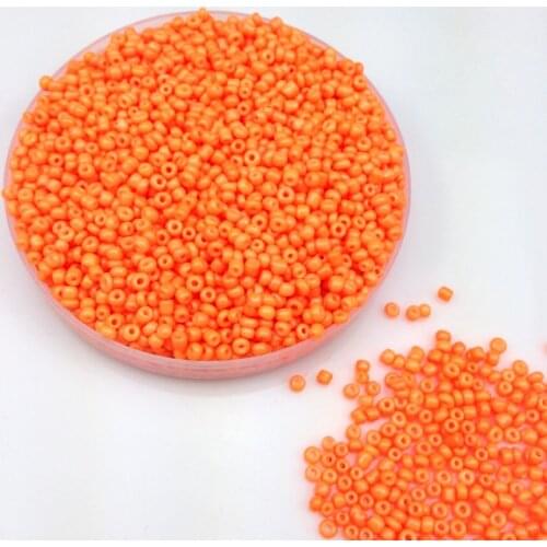 16g 1000pcs 2mm 12/0 Orange Neon Color Opaque Round Loose Spacer Beads Cezch Glass Seed Beads Handmade Jewelry DIY Garment Bead