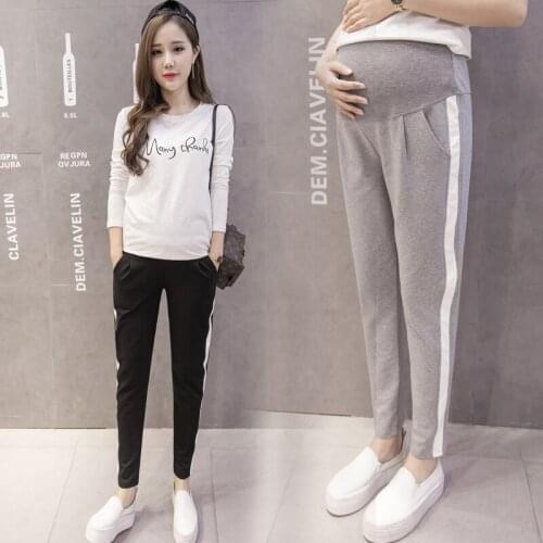 2021 Autumn Spring Maternity Sport Pants Elastic Waist Belly Casual Trousers Clothes for Pregnant Women Pregnancy Pants
