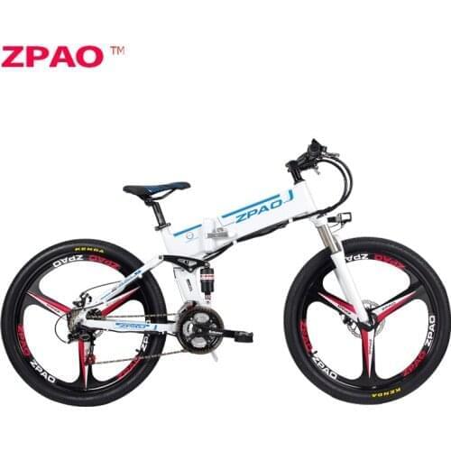 26 inches, 48V 350W,21 Speed Folding Electric Bicycle, Mountain Bike, Lithium Battery, Aluminum Alloy Frame, Oil Disc Brake