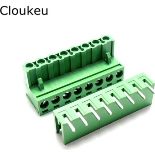 5Sets 15EDG5.08 16P Bending pin Connecting terminal 2EDGK 5.08mm 16Pin Connector 2EDG5.08-16PL Plug+Socket