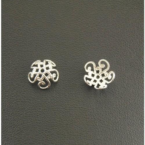 50pcs Metal Zinc Alloy Bronze Hollow Flower End Beads Caps Jewelry Findings,Accessories 10mm A1219/A1220