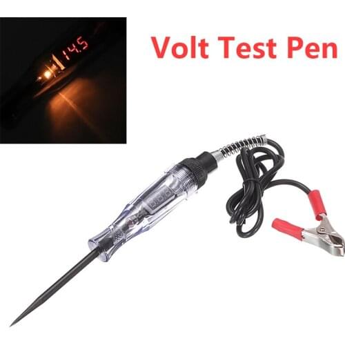 6-24V Cars Electric Voltage Test Pen Probe Detector Tester LED Light Automotive Test Pens Cars Analysis Instruments With 1M Cab