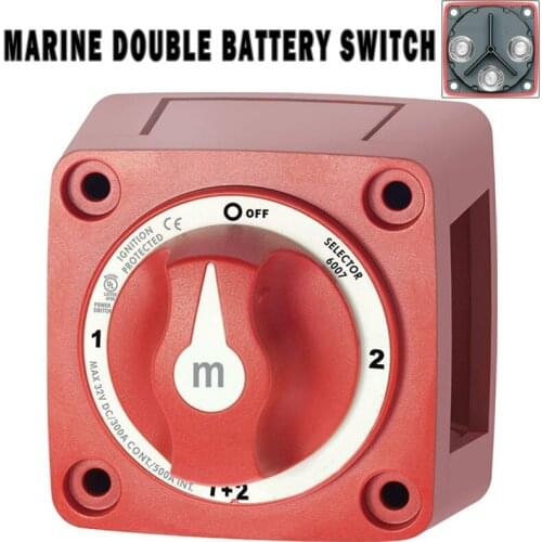 6007 Dual Battery Switch Selector Power Cut-Off 4 Positions 32V DC For Marine Boat Vehicles Auto Replacement Parts