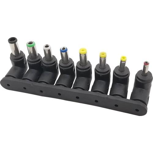 8Pcs/set Universal Laptop DC Power Male Female Adapter DC Plug Jack Charger Power Supply Right Angle Conversion Head Connector