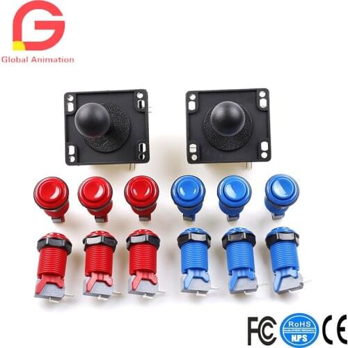 DIY Arcade Kit with American Style 8 Way Joystick+ HAPP Push Button with Microswitch For Pandora / Fighting / Raspberry pi Game