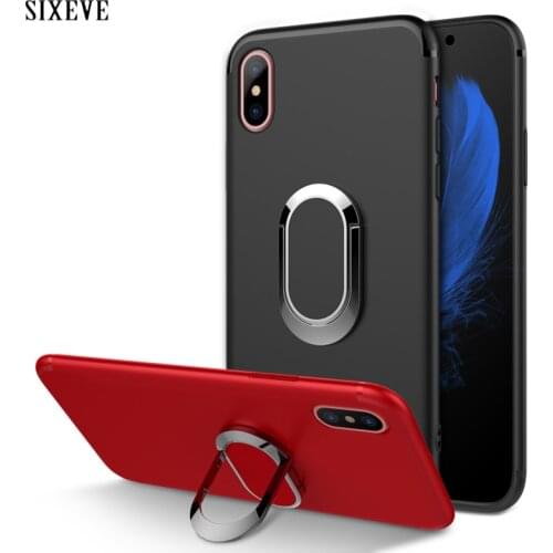 Car Holder Stand Bracket Case For iPhone XR X 10 XS Max 6 S 6S 7 8 6Plus 6SPlus 7Plus 8Plus 360 Degree Rotation Ring Soft Cover