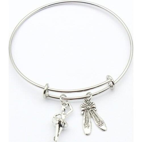 Ballerina Bangle Ballet Charm Bracelet Dancer Jewelry Charm Bracelet Bangle Bracelet