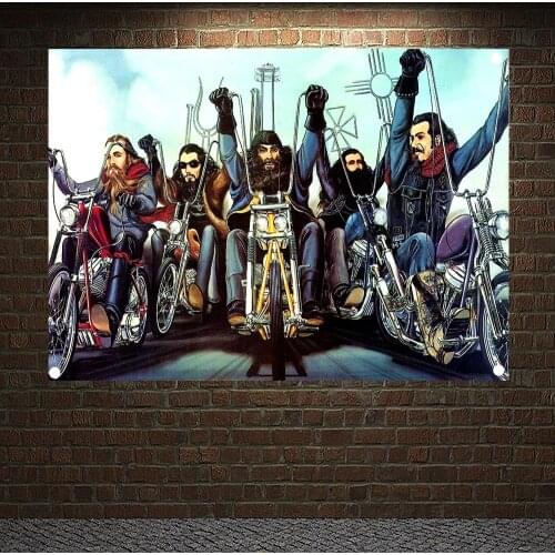 Easy Rider Banners Flags Flip Chart Movie Posters 4-hole Wall Hanging Tapestry Canvas Painting Home Decoration Wall Sticker