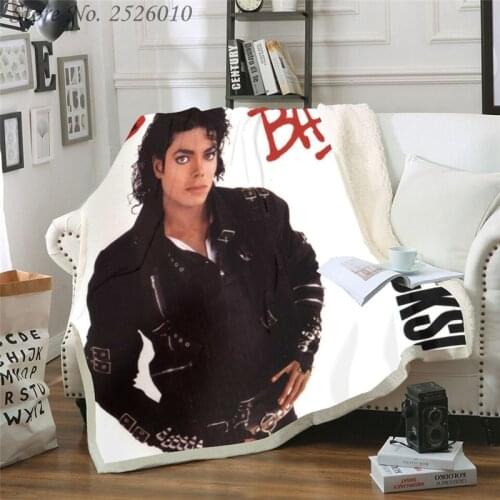 Throw blanket Michael Jackson 3D Velvet Plush Blanket Bedspread For Kids Girls Sherpa Blanket Couch Quilt Cover Travel 04