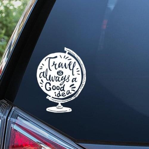 Black/Sliver Travel Is Always A Good Idea Car Sticker Vinyl Auto Waterproof Motorcycle Car Decals Decoration S166