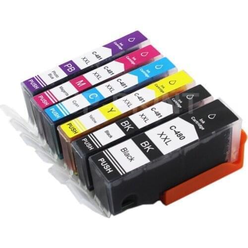 UP 6colors PGI-480 CLI-481 ink cartridge compatible for canon PIXMA TR7540 TR8540 TS6140 TS8140 TS9140 printer ink cartridge