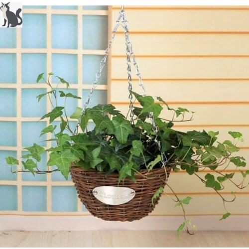 Decorative Creative Devils Ivy Rattan Wall Hanging Flower Basket Gift Drop Flower Pot Hanging Hanging Straw Woven