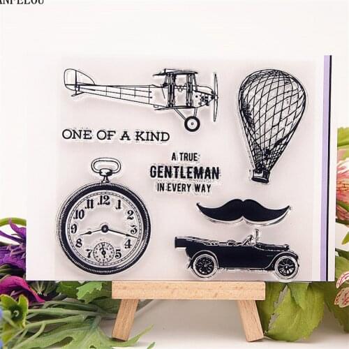 PANFELOU Wooden folder Transparent Silicone Rubber Clear Stamps cartoon for Scrapbooking/DIY Easter wedding album