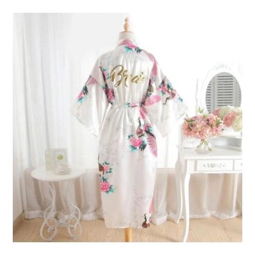 Silk Bridesmaid Bride Robe Maid Of Honor Robe Mother Of The Robes Women Satin Wedding Kimono Sexy Nightgown Dress Woman Bathrobe