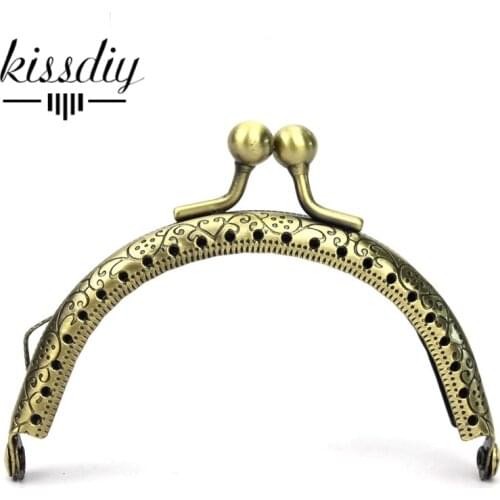 KISSDIY 20pcs/lot 8.5cm Antique bronze Metal Purse Frame Coin kiss clasp Handle for DIY hardware bag accessory,Freeshipping