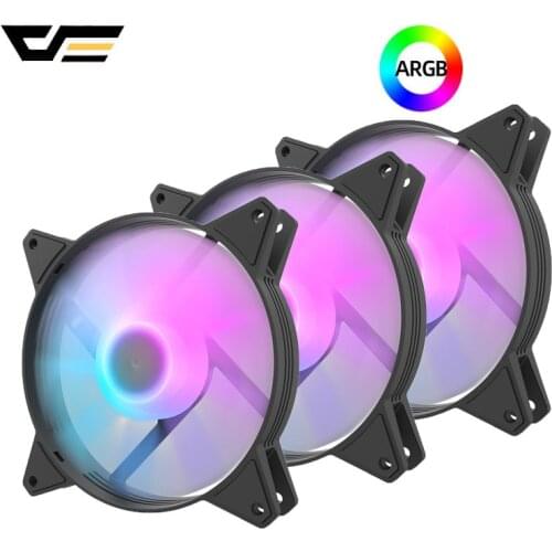 DarkFlash ARGB Fan 120mm 3pcs Fans C6 PC Case Fan RGB LED 4pin Quiet CPU Cooler Fan Computer Case Cooling FanCPU Radiator