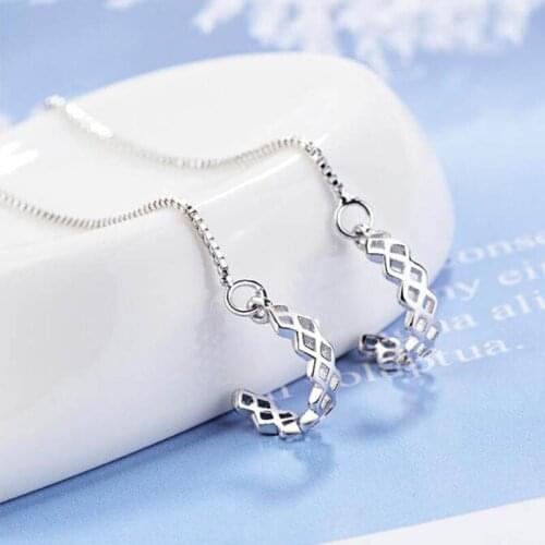 Fashion Simple Silver Color Earrings Personality Long Tassel Semicircle Earring For Women Girls Valentines Day Best Gift