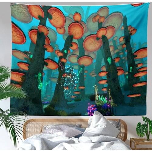 Marine Plants Tapestry Psychedelic Colorful Wall Hanging Tapestrys Bedroom Dorm Living Room Decor 95*73cm