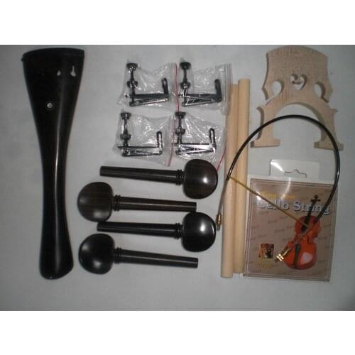 Natural Ebony Cello Tail Piece Cello Pegs Cello Bridge Sound Post Gut String Tail Gut All 4/4