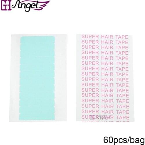Wholesale 720pcs(12packs) 0.8*4cm Super Hair Tape Strong Sticky Double Side Adhesive Tape for PU Skin Weft Remy Hair Extensions