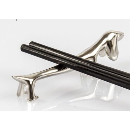 Stainless Steel Chopsticks Tableware Stand Dog Shaped Metal Chopsticks Knife Fork Chopstick Pillow Rack Spoon Chopsticks Stand