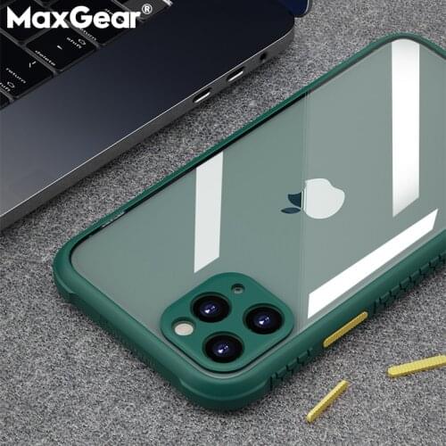 Shockproof Armor Clear Case For iPhone 11 Pro Max XS XR X Transparent Acrylic Cover For iPhone SE 2020 7 8 Plus 6 6S Soft Fundas