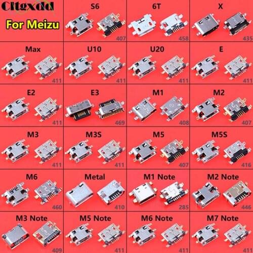 Cltgxdd 2PCS Micro USB Jack Socket Charging Port Connector For Meizu 6T S6 M1 M2 M3 M3S M5 M5S M6 Note U10 U20 E E2 E3 Max X