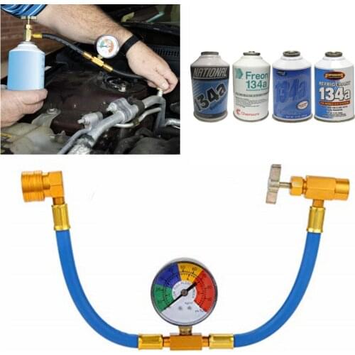 R134a Refrigerant Gas Refill Car Air Conditioning Hose Recharge Gauge 1/2" ACME r134a Refrigerant Gas Air Conditioning Refill