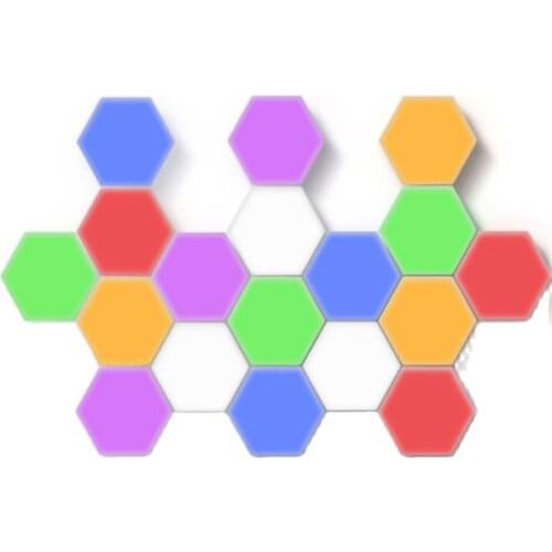 Modern Nordic Remote Colorful Quantum Light Running lamp Modular Hexagonal LED Color changing Lighting Indoor Decor Night Light
