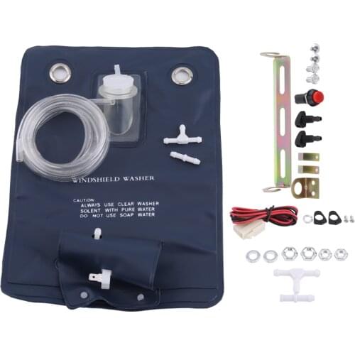 Universal Car Style 12V Universal Windshield Washer Pump Bag Kit With Jet Button Switch for Classic Cars Fast Delivery