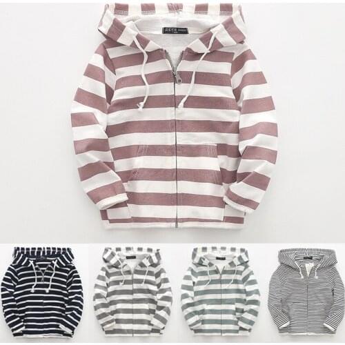 Spring baby boy girl coat cotton casual jacket outerwear 2018 autumn striped kids boys girls coats and jackets child clothes