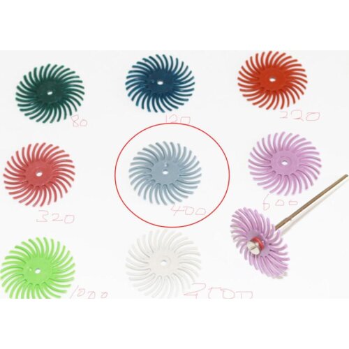 Jewelry Tools in China Gray Color Grit 400# 1" Dia Radial Bristle Brushes Discs 100pcs/bag