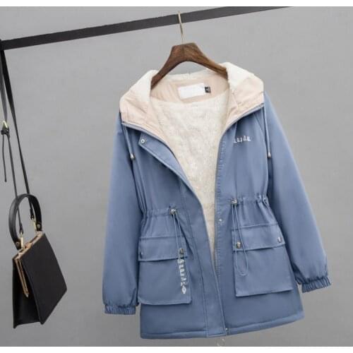 2020 New Women Jackets Zipper Pockets Casual Long Sleeves Coats Winter Hooded Jacket Windbreaker Female Basic Coat Plus Size 3XL