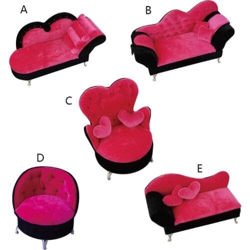 1/6 Dollhouse Fancy Couch Sofa Rose Pink Jewelry Storage Organizer Box Flip Can Open Compartments Armchair Sofa Box Gift