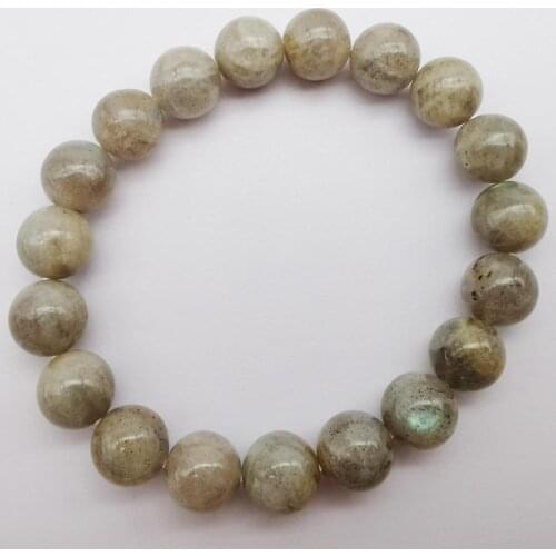 10MM Labradorite Round Bead Bracelet Bangle Stretch Jewelry For Woman Gift 8 Inch G267