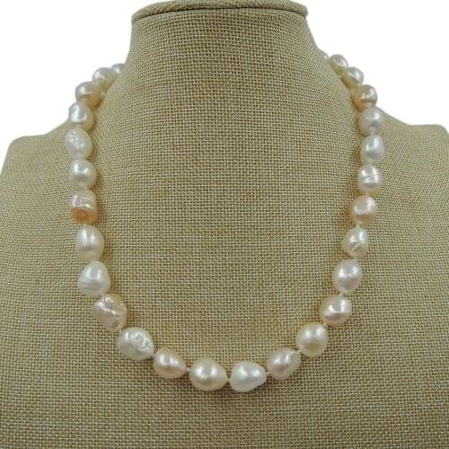 100% NATURE FRESHWATER PEARL SET NECKLACE AND BRACELET-BIG BAROQUE SHAPE.IN NATURE COLOR