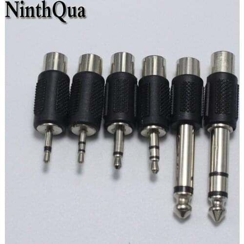2pcs 2.5mm 3.5mm 6.35mm Mono Stereo Male Plug to RCA Female Socket Audio Adapter Connector For Laptop TV DVD Amplifier