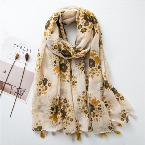 2020 Fashion Cotton Scarf Womens Spring New Style Simple Versatile Long Gauze Kerchief Travel Shawl Womens