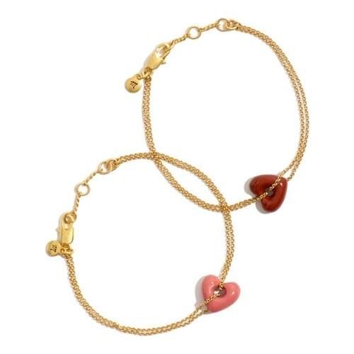 2021 Amybaby Luxury Fashion Vintage Enamel Glaze Womens Heart Shape Bracelet Jewelry For Party