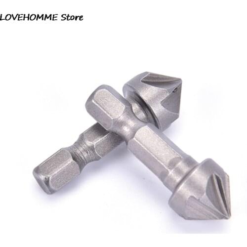 6 Flute Countersink Drill Bit 90 Degree Point Angle Chamfer Cutting Woodworking Tool