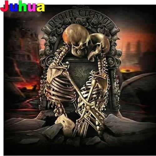 Skulls Lovers diy Diamond painting 5d cross stitch full square round abstract diamond embroidery mosaic stitch home decor
