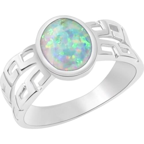 White Fire Australian Opal Ring Size 7/8 RSCZ2579 Wholesale Women Jewelry Rings Special Grace Wedding Gift