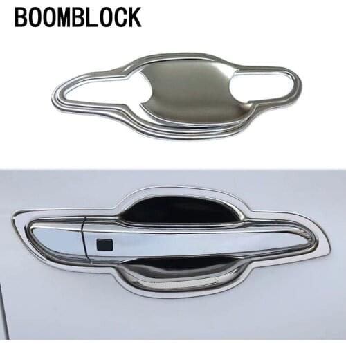 BOOMBLOCK 8pcs/set Car door handle bowl Cover Frame Exterior Parts Accessories Auto Decoration For Hyundai Tucson 2015 2016 2017