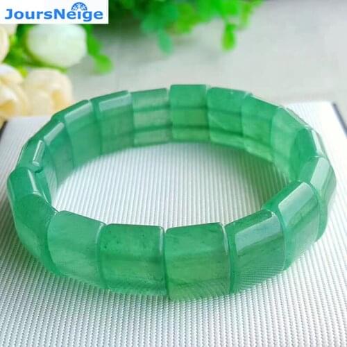 JoursNeige Natural Green Dongling Stone Bracelets Lucky for Men Women Fresh Simple Single Lap Crystal Bracelet Jewelry