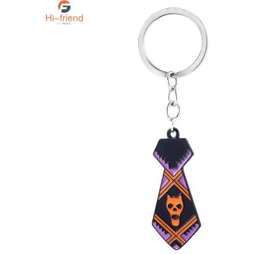 JoJo Bizarre Adventure Keychain Passionate Cartoon Anime Kira Yoshikage Tie Key Ring for Men Cosplay Props Gift 2021 Clearance