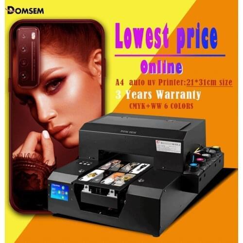 DOMSEM A4 size inkjet printer full automatic phone case PVC card printing machine