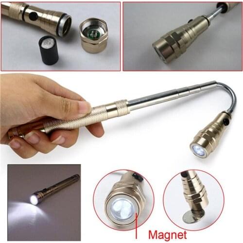 Flexible Flashlight Torch Lamp 3LED 360 Degree LEDs Flashlights Magnetic Head Telescopic Pick Up Tool Torch Lamps Lanterna 0.3W