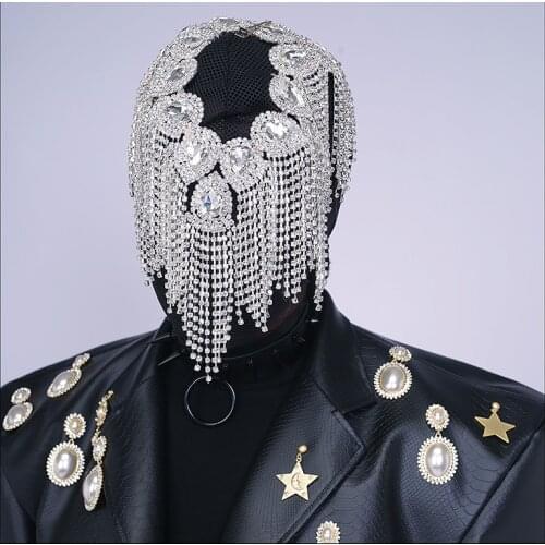 Diamomd Gogo Dancer Accessories Qrag Queen Costume Holographic Clothes Stage Costume Pole Dancing Wear DJ DS Clubwear DL7810