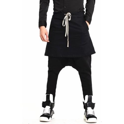 Hot 2020 New High Quality Men Spring Casual Harem Pants Slim Trousers Culottes Hairstylist Nightclub Stage Costumes