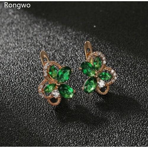 Cubic Zirconia Flower Earrings Crystal Metal Quality Aesthetic Small Cute Stud Earring Jewelry Accessories For Woman Best Gift
